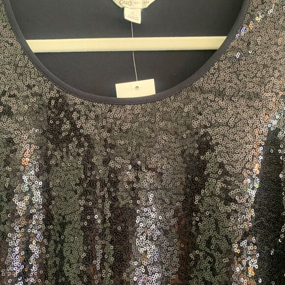 Cato NWT Black sequin tank top Small - Picture 5 of 6